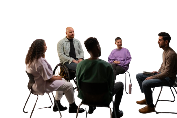 A group therapy session about mental health support