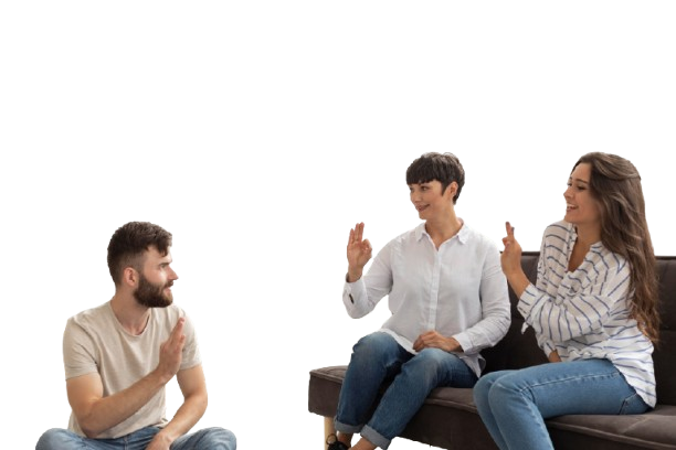 A support group discussing outpatient mental health services