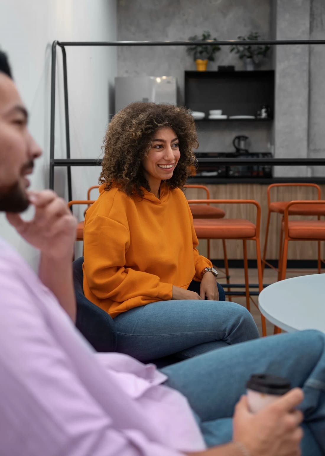 Woman and Man meeting about getting mental health care